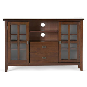 Handcrafted Tall TV Media Stand with Glass Doors and Storage - Multiple Colors