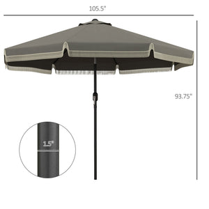 Outsunny 9ft Patio Umbrella with Push Button Tilt and Crank