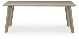 Cliff Trails - Rectangle Dining Table With Umbrella Option - Beige