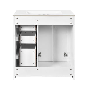 Bathroom Vanity With Sink, Storage Cabinet, Freestanding Set With 3 Drawers & Soft Closing Doors