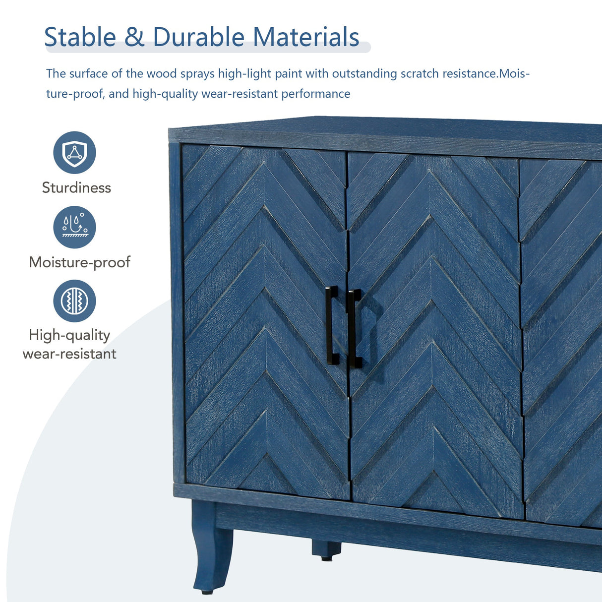 Chevron 4-Door Sideboard Cabinet