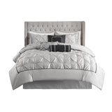 7 Piece Tufted Comforter Set Grey Full