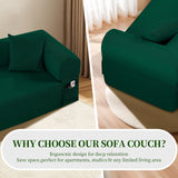 Spring Sofa with High-Quality Fabric Green