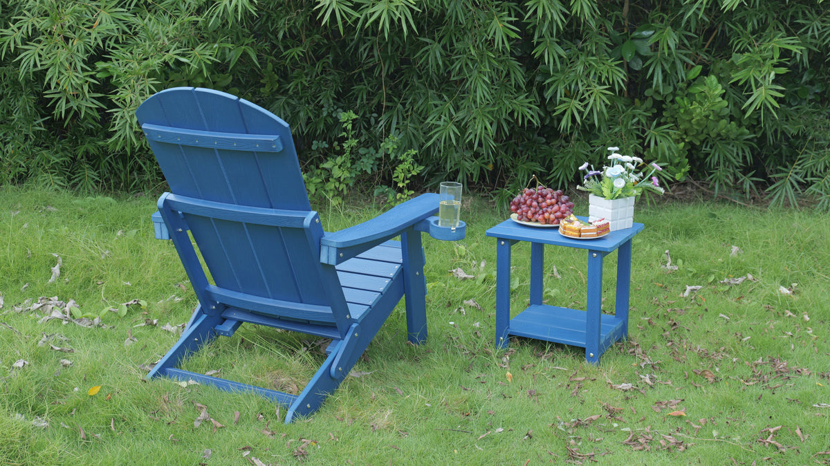 Outdoor Adjustable Lounge Chair with Cup Holder