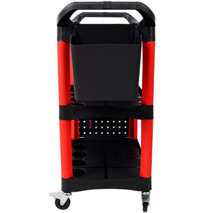 3 Tier Rolling Auto Detail Cart with Wheels