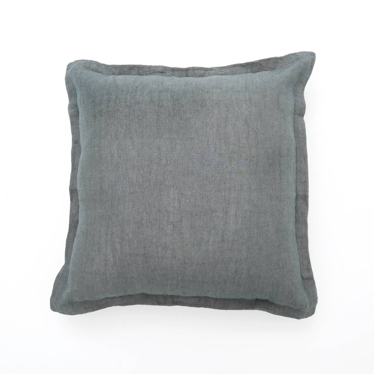 Linen Solid Cushion with Flanges - 22 x 22 Inch