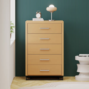 Borah Contemporary Wood 5 Drawer Dresser - Natural
