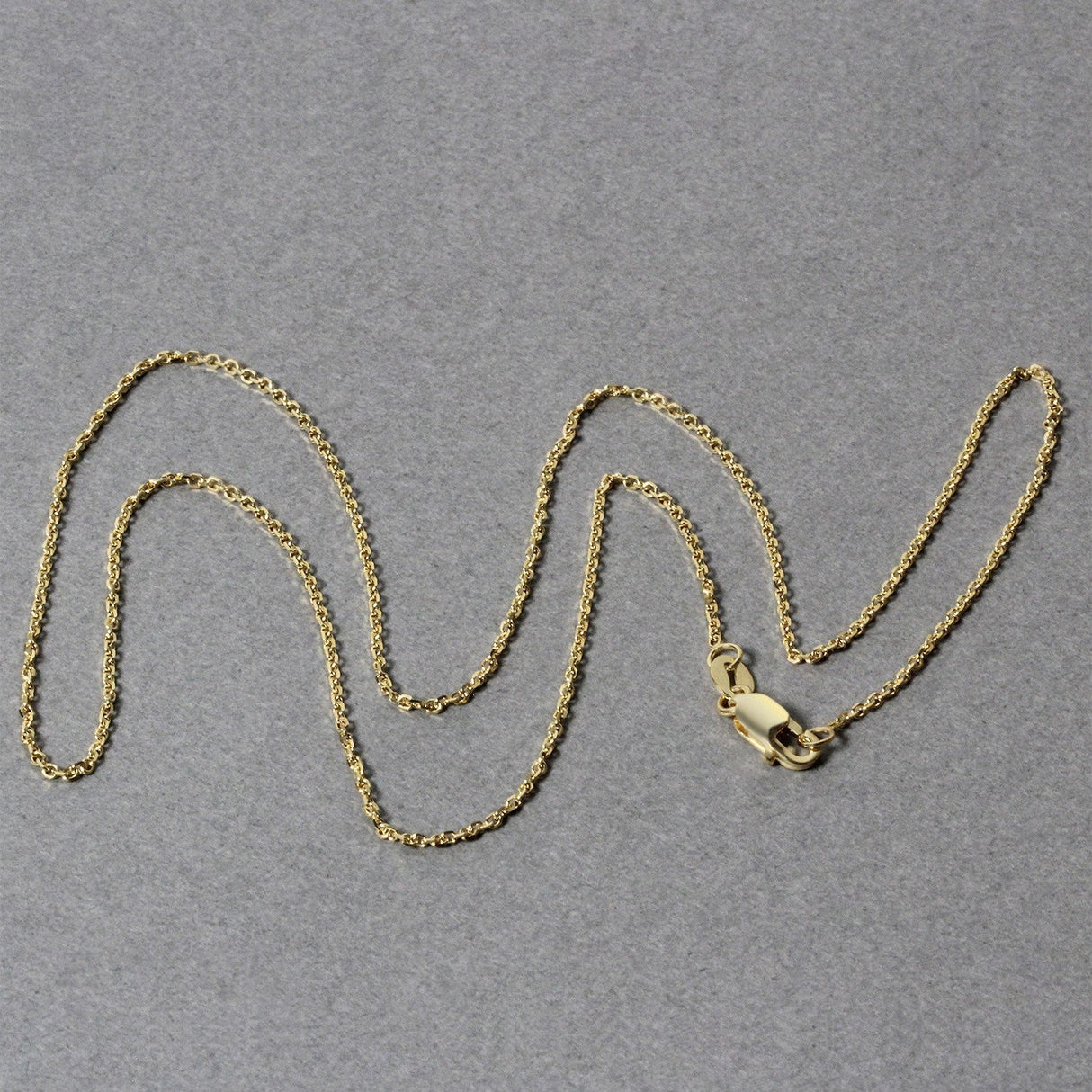 14k Yellow Gold Diamond Cut Cable Link Chain 1.1mm