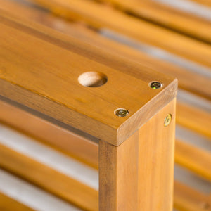 TOPMAX Patio Wooden Twin Size Porch Swing Daybed Frame