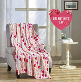 Decor&More Amor Eterno Be Mine Love Collection Valentine's Day Heart Ultra Plush Throw Blanket (50" x 60") -