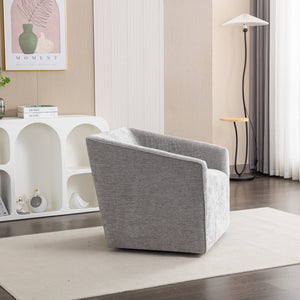 Nice Modern Upholstered Barrel Armchair, 360° Swivel