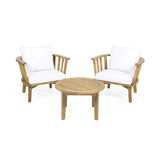 Patio Furniture Set: Outdoor Acacia Wood Patio Club Chair with Table
