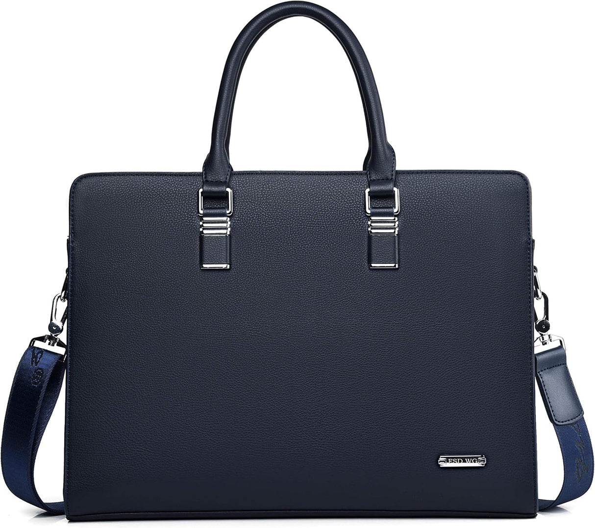 Genuine Leather Business Briefcase 15.6 Inch Laptop Bag Multi Compartment