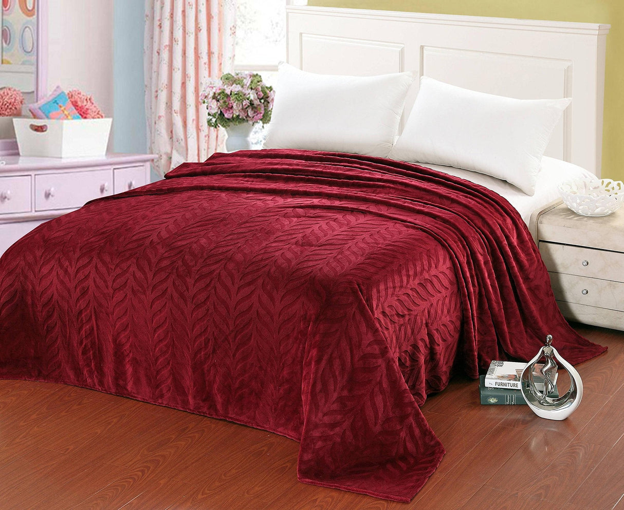 Faith, Hope, Love Home Decor Velvet Touch Microplush Leaf Etched Jacquard Blanket