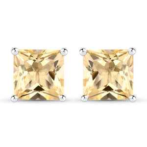 3.06 Carat Genuine Citrine .925 Sterling Silver Earrings
