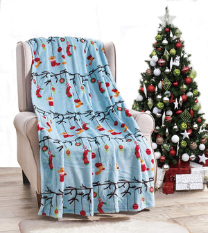 NobleHouse Velvet Touch Holiday Throw Fleece Blanket (50" x 60")