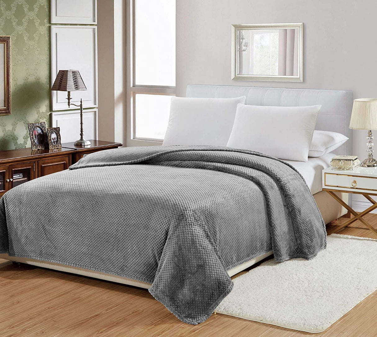 Home essentials popcorn textured microplush blanket