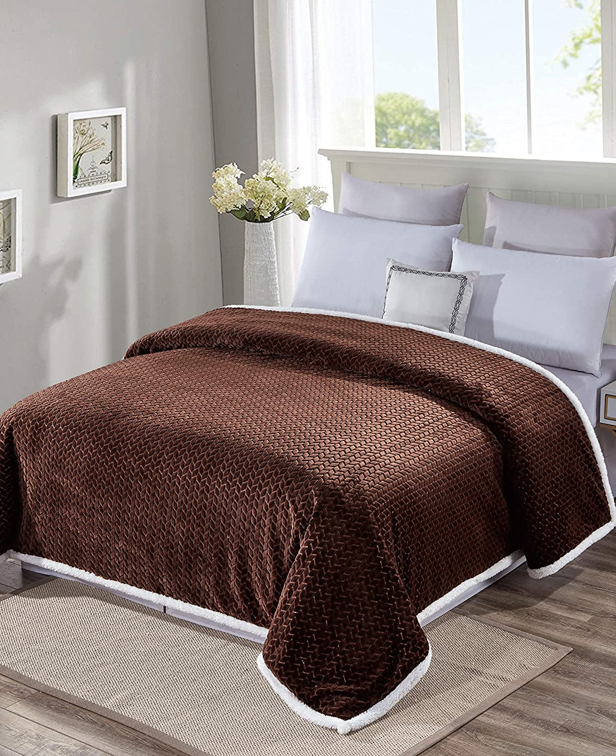 Home essentials braided sherpa blanket