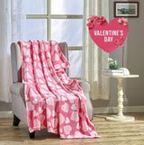 Decor&More Amor Eterno Be Mine Love Collection Valentine's Day Heart Ultra Plush Throw Blanket (50" x 60") -