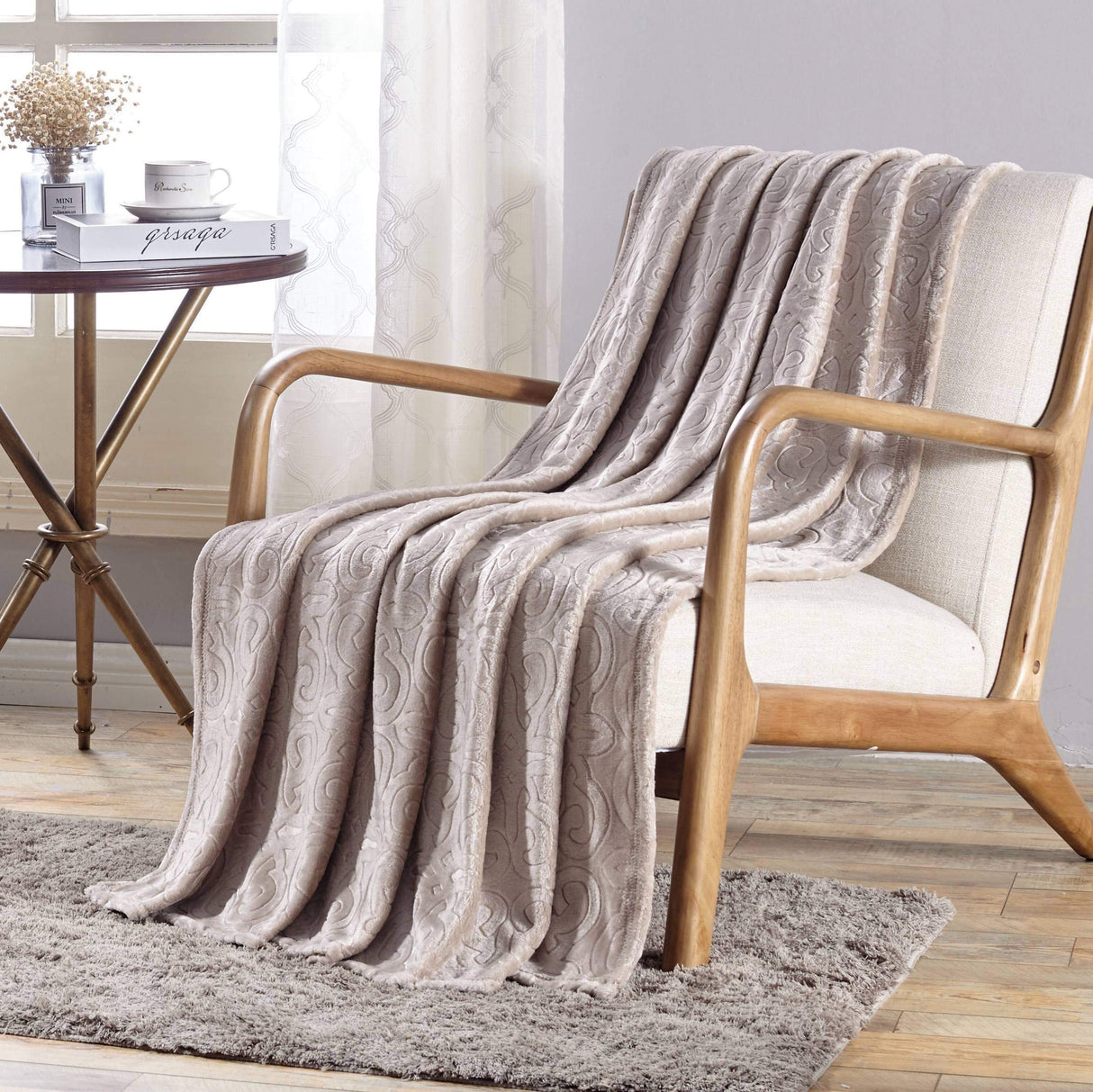 Faith, Hope, Love Home Decor Damask Embossed Ultra Lush Throw Blanket (50" X 60")