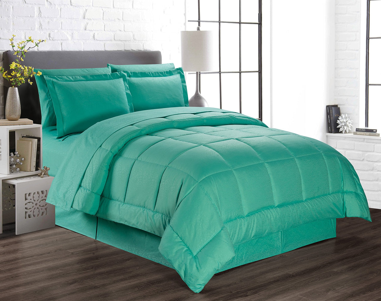 Decor&More Home Essentials 8 Piece Embossed Vine Bed in a Bag