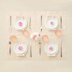 Tonal Striped Disposable Napkin Beige Set of 50 Pieces