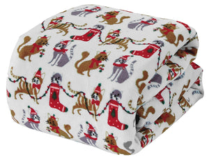NobleHouse Velvet Touch Holiday Throw Fleece Blanket (50" x 60")