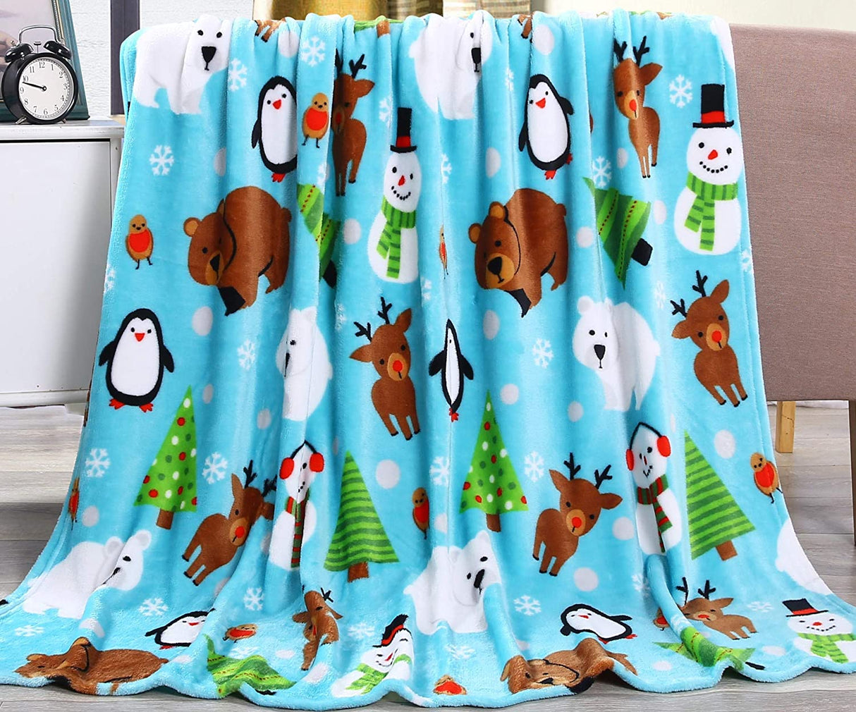 Noblehouse velvet touch holiday throw fleece blanket (50" x 60")