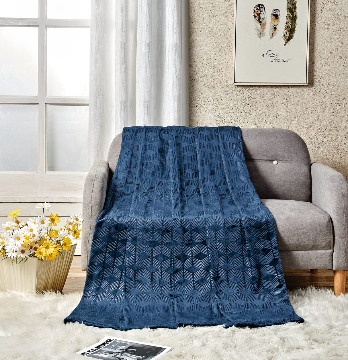 Ultra Plush by Decor&More Amrani Chevron Arrow Jacquard Microplush Blanket