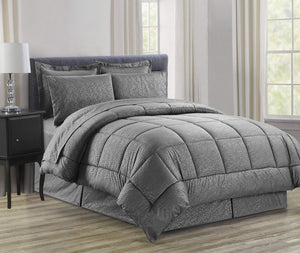 Decor&More Home Essentials 8 Piece Embossed Vine Bed in a Bag