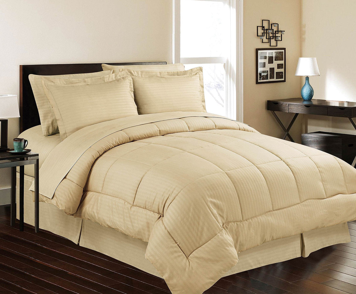 Decor&More Hotel Collection 8 Piece Bed in a Bag Down Alternative Comforter Set