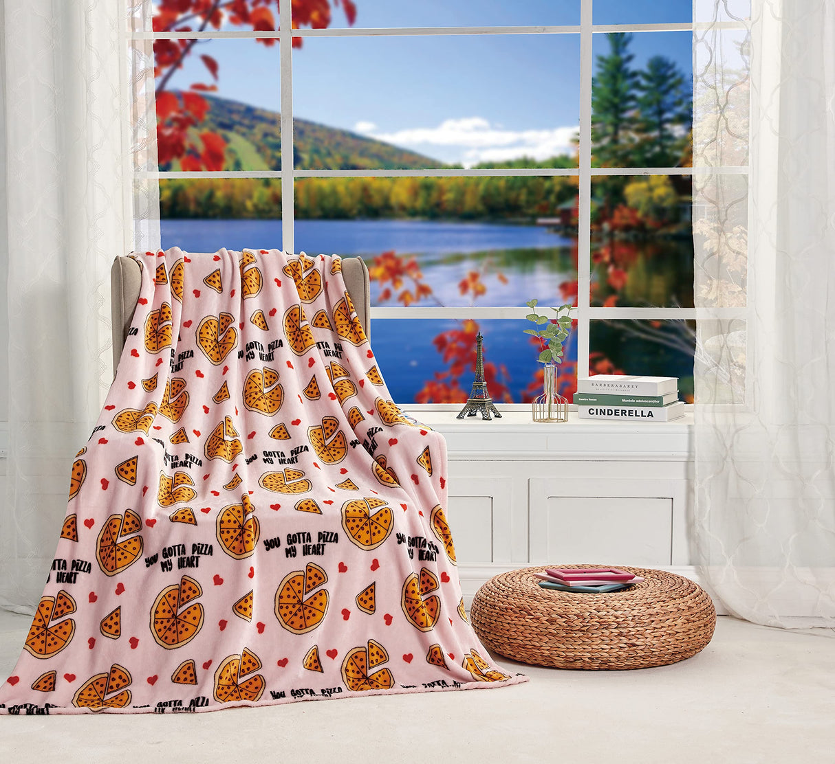 Decor&More Summertime Fun by Decor&More Extra Soft Throw Blanket (50 x 60) - Pizza My Heart