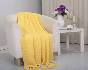 Faith, Hope, Love Home Decor Soft Touch Classic Woven Knitted Throw Blanket With Fringe