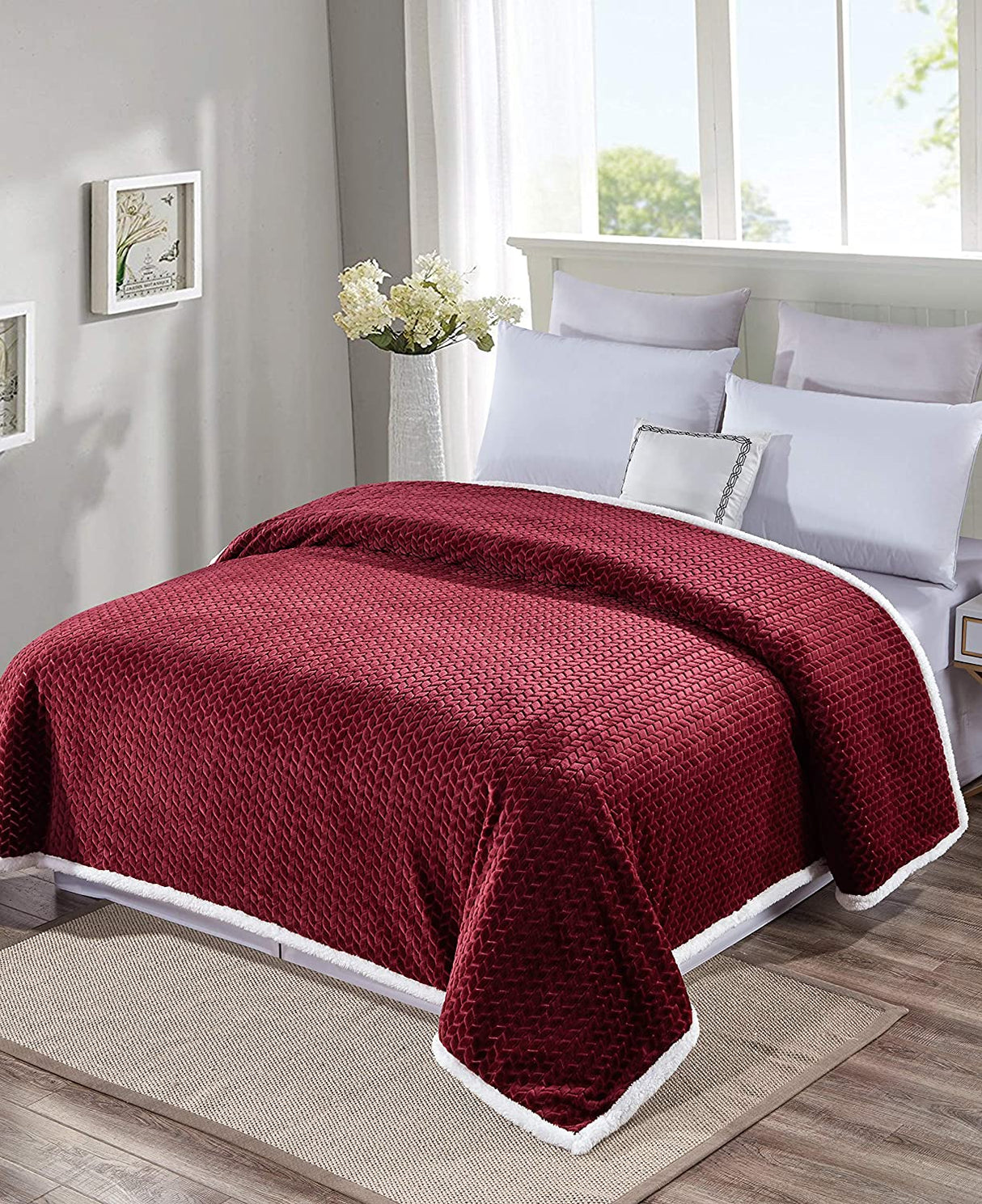 Home essentials braided sherpa blanket