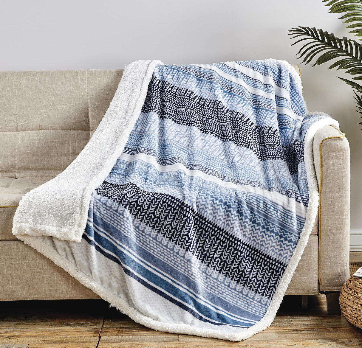 FAITH, HOPE, LOVE HOME DÉCOR Amor Eterno Heart Throw Blanket – Ultra Plush 50" x 60" Sherpa Fleece, Alaska Taupe, Soft Cozy Decorative Heart Throw for Bed & Sofa