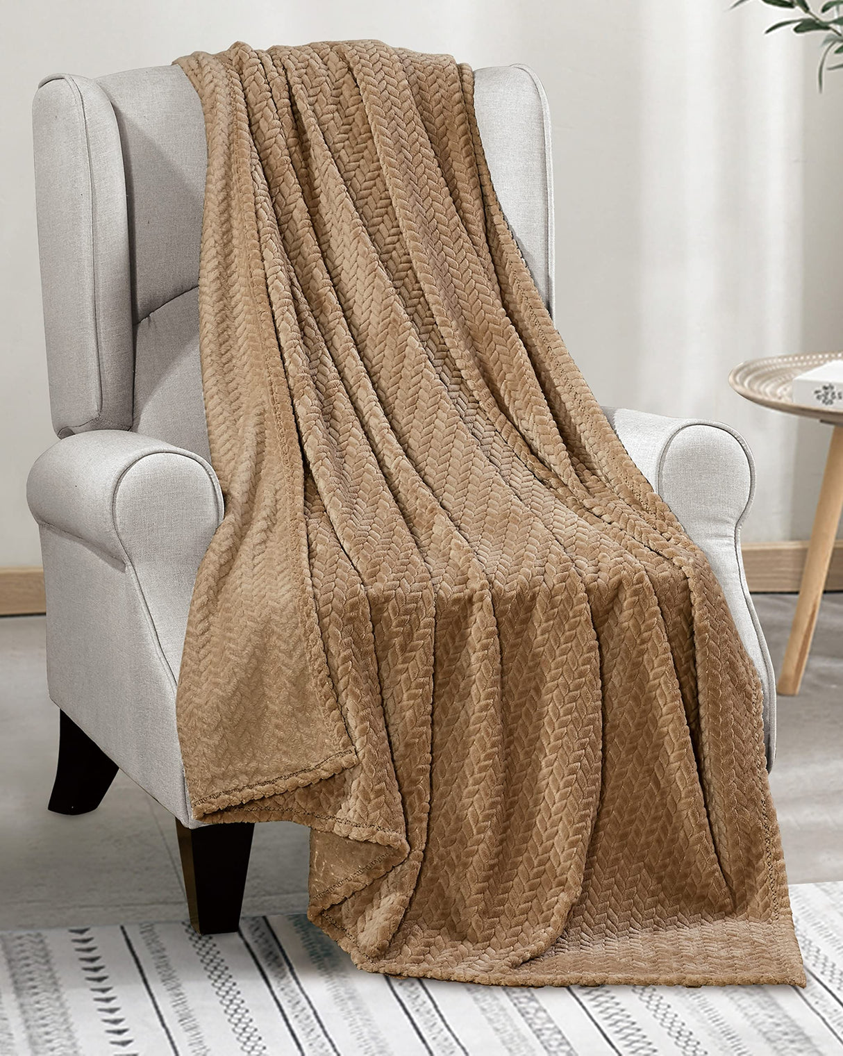 Decor&More Noble House Extra Heavy Chevron Braided Throw Blanket (50" x 60") - Blue
