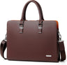 Genuine Leather Business Briefcase 15.6 Inch Laptop Bag Multi Compartment