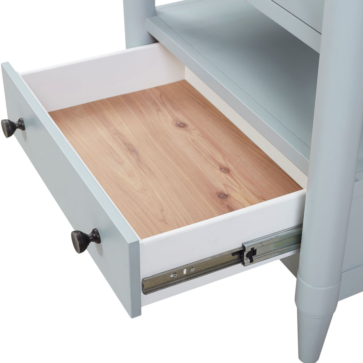 Open Nightstand With 2 Drawers