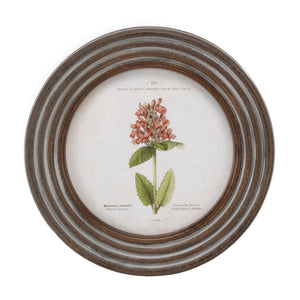 Round Framed Floral Print (Set of 6)