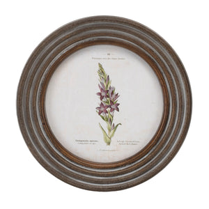 Round Framed Floral Print (Set of 6)