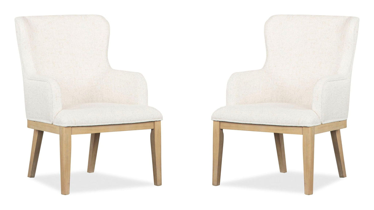 Somerset - Dining Arm Chair With Upholstered Seat & Back (Set of 2) - Butternut and Omari Natural