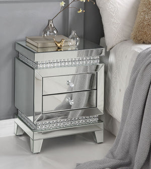 Lotus - Accent Table - Mirrored & Faux Ice Cube Crystals