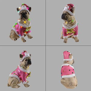 Christmas French Bulldog Statue