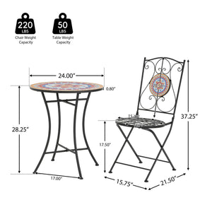 Lambert - Outdoor Chat Set - Black / Red