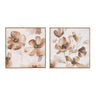Wood floral block plaque (set of 2)