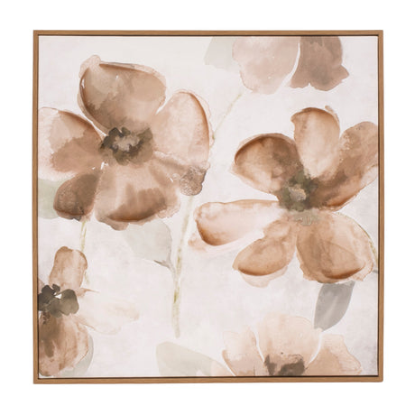 Wood floral block plaque (set of 2)