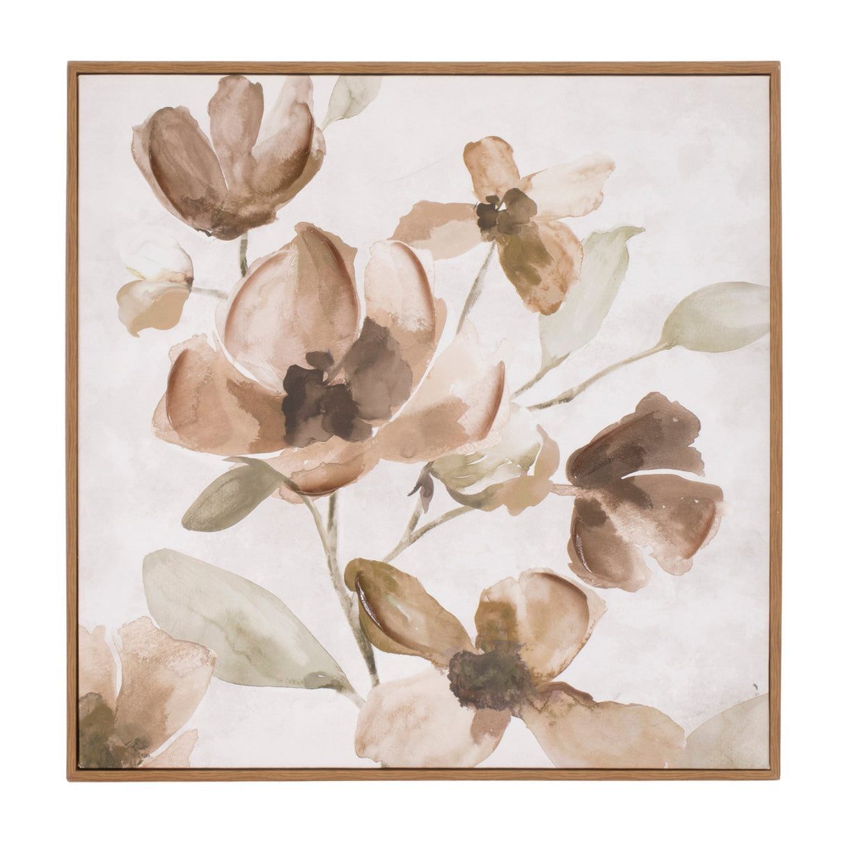 Wood Floral Block Plaque (Set of 2)