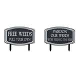 Metal-Garden-Weeds-Stake-Sign-(Set-of-2)-Garden-Decor