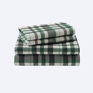 4 Pieces Queen 100% Cotton Flannel Printed Sheet Set Finton
