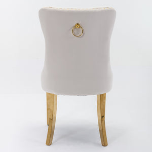 A&A Furniture Nikki Collection Modern Velvet Upholstered Dining Chair Set of 2